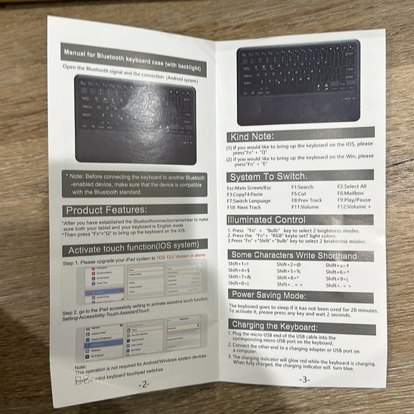 NWT Bluetooth keyboard with backlight. Works with 3 systems - Picture 4 of 4